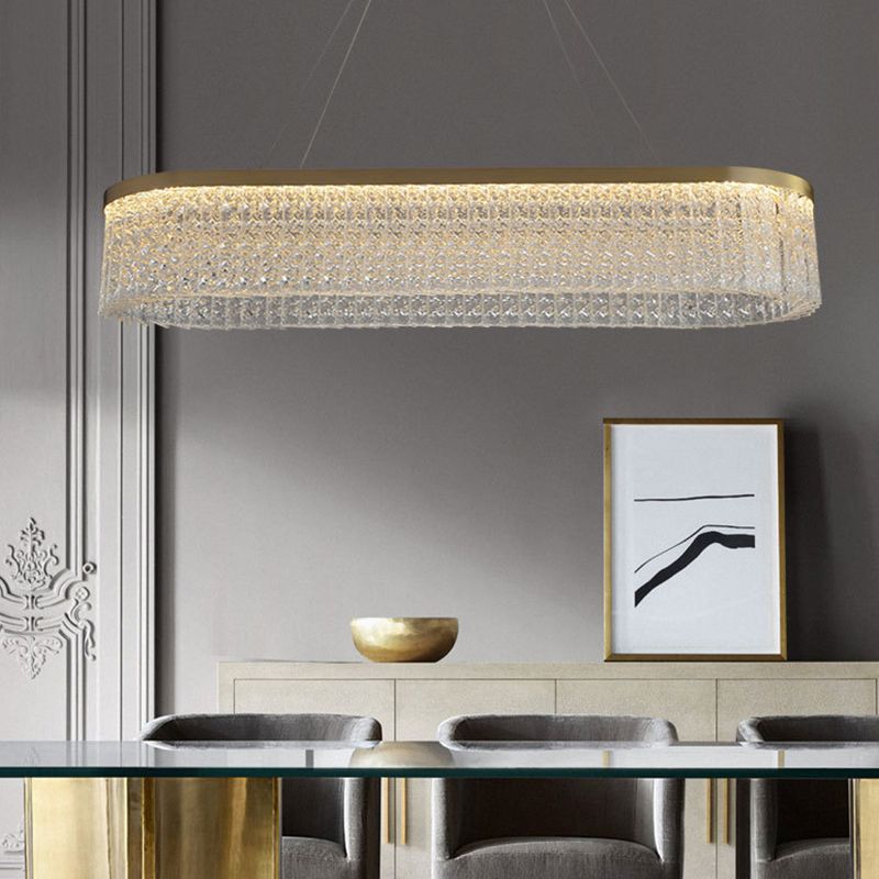 Lampadario il lampadario minimalista a forma di geometrica a forma di luce sospesa con tonalità cristallina