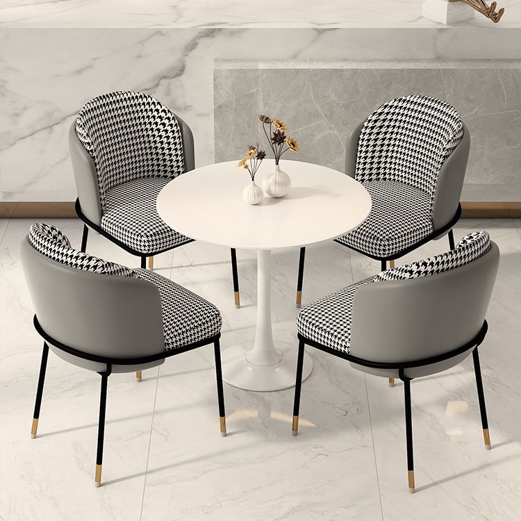 Upholstered Side Chair Modern Style Open Back Armless Chair for Dining Room