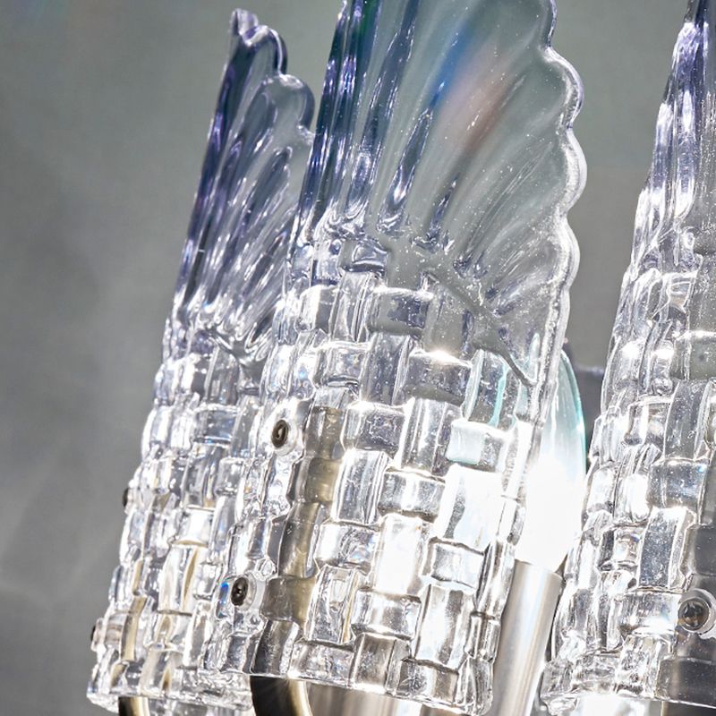 Modernisme Clear Crystal Mur Mount Fixture 2 lumières Sronie murale avec plaque arrière en métal pour le salon