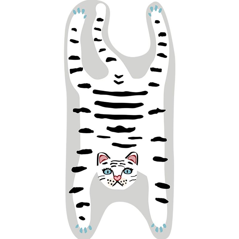 Funky Area Carpet Fancy Animals Print Carpet Polyester Stain Resistant Washable Rug for Living Room