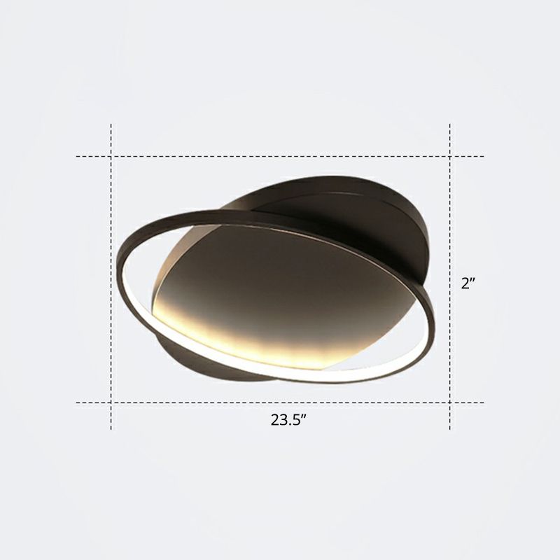 Metal Ellipse Flush Mount Lamp Minimalism Led Surface Mount Ceiling Light for Foyer