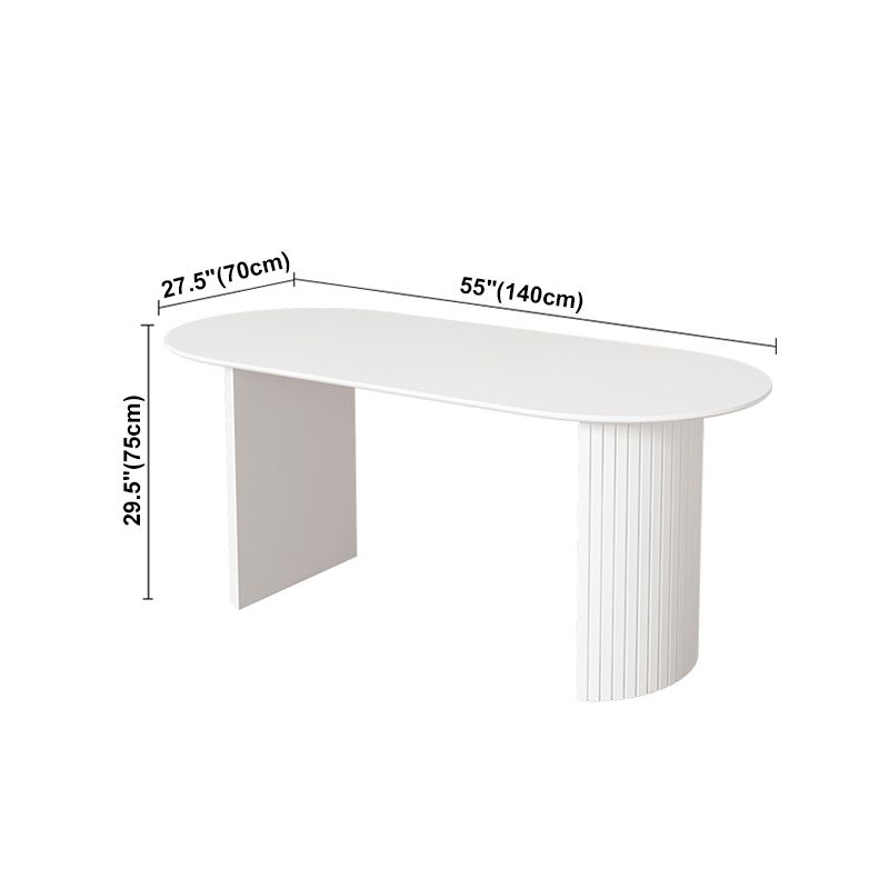Solid Wood Base Contemporary Dining Table Marble Top Table for Dining Room