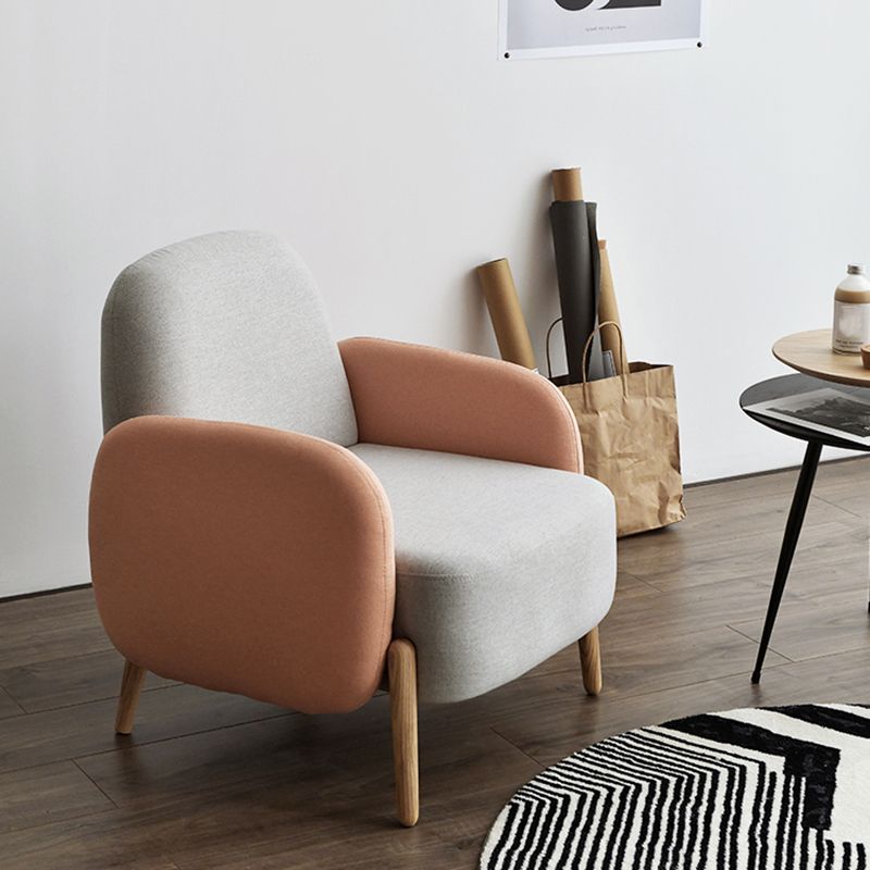 29.52" Wide Linen Arm Chair Square Arms Included Chair with Basic Four Leg