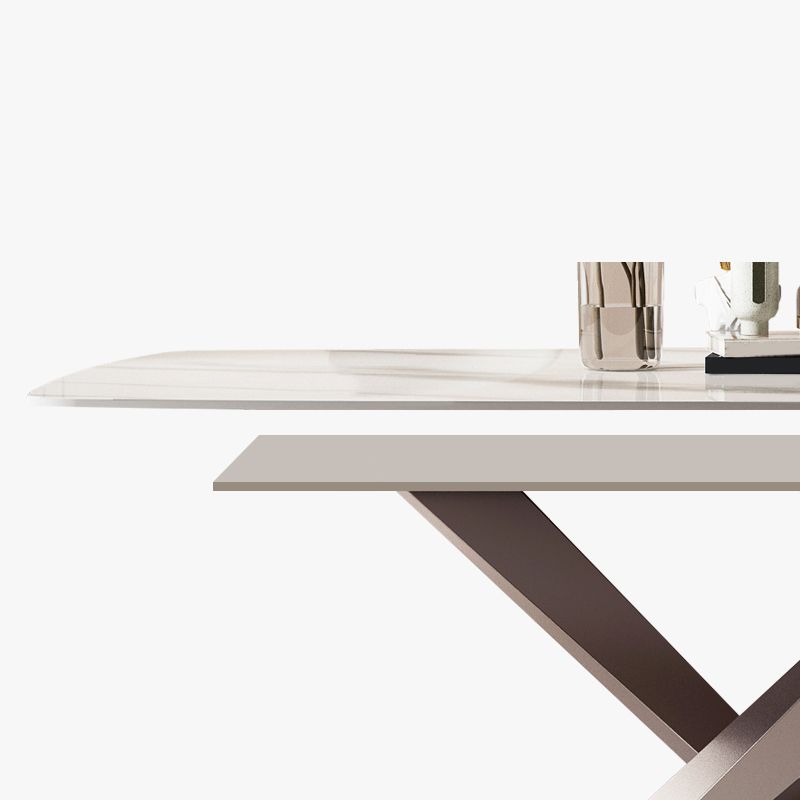 Sintered Stone Dining Table Sets 1/2/4/5/7 Pieces Modern Table Fuax Leather Chairs