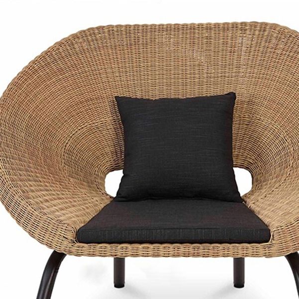 Tropical Rattan and Metal Frame Outdoor Sofa Water Resistant Patio Sofa