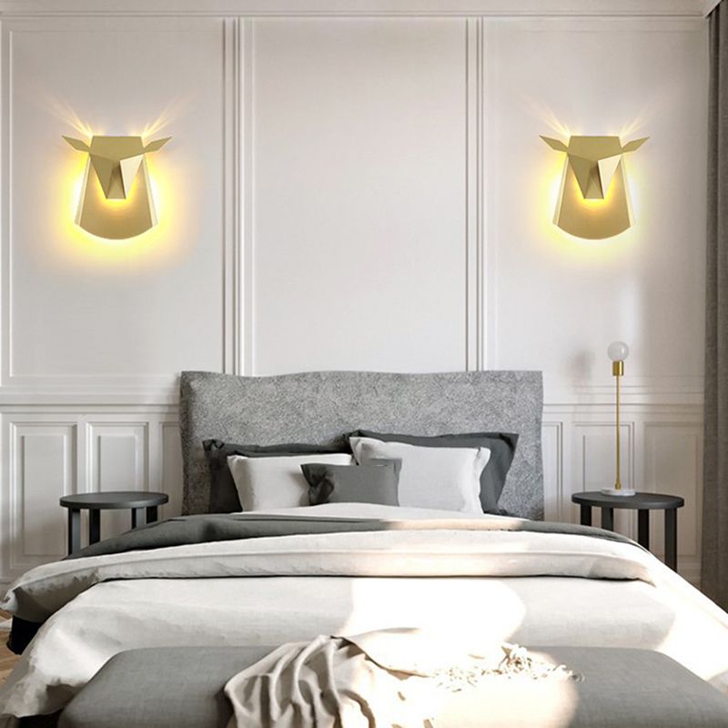 1-Light Geometric Wall Lighting Ideas Modern Style Metal Wall Mounted Light