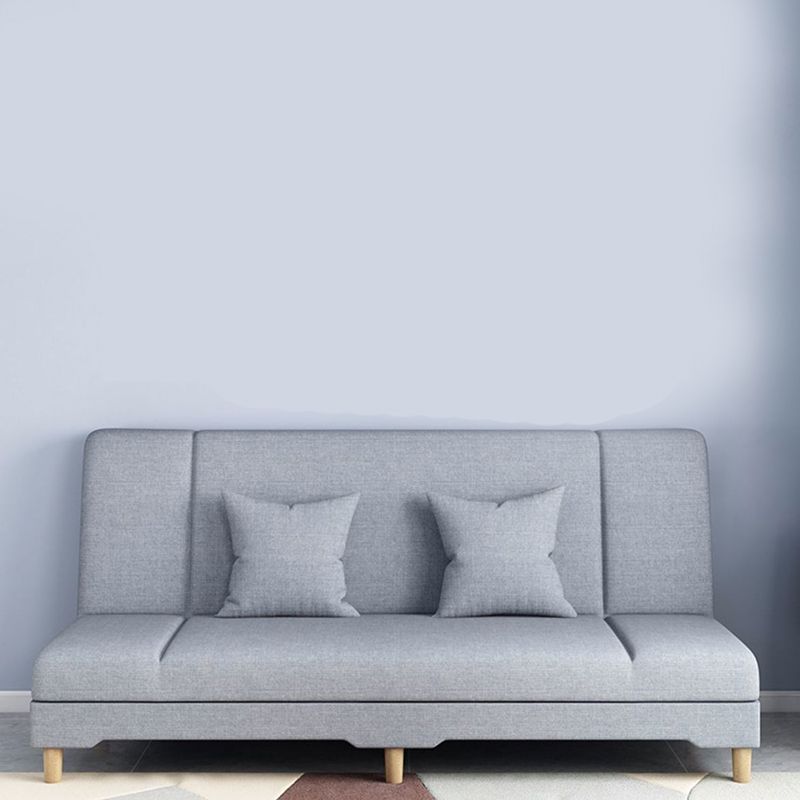 31.5 " H Contemporary Cotton Blend Armless Convertible Sleeper Sofa with 2 Pillows