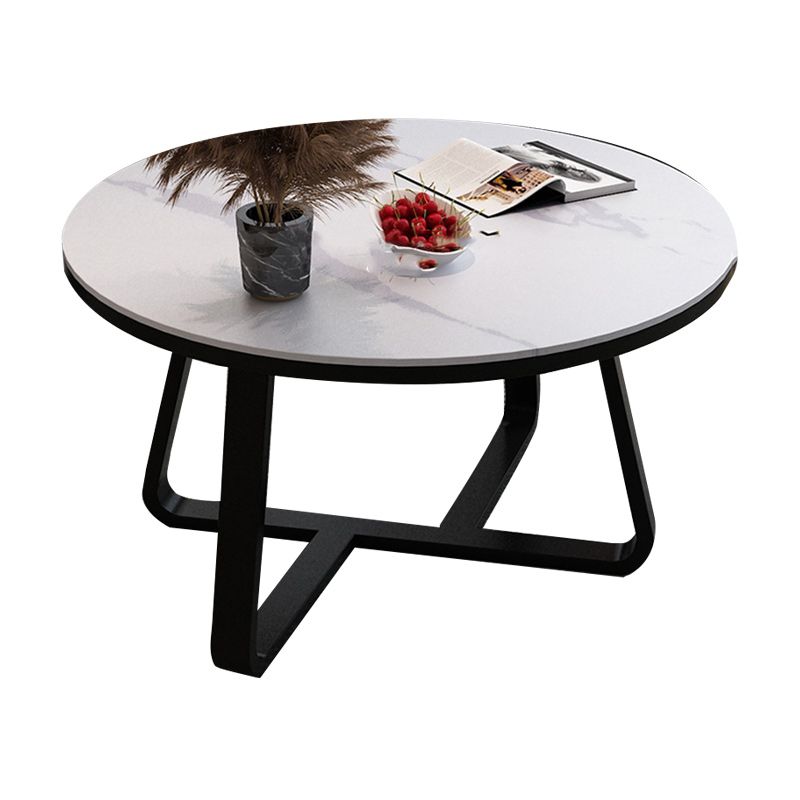 Glam Oval Stone Cocktail Table Standard Single Coffee Cocktail Table