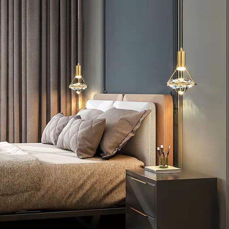 Modern Luxury Style Mini Suspended Lighting Fixture 1 Light Suspension Pendant with Crystal Shade