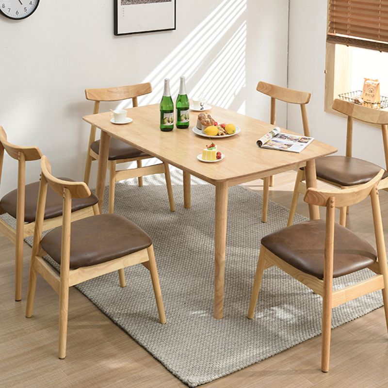 Moderner Stil Massivholz Esstisch Rechtecktisch mit 4 Beinen für Zuhause