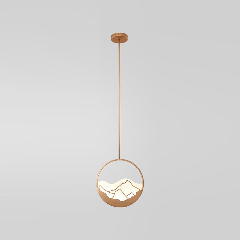 Pendentif de forme ronde en métal LED moderne LED suspendu suspendu pour le salon