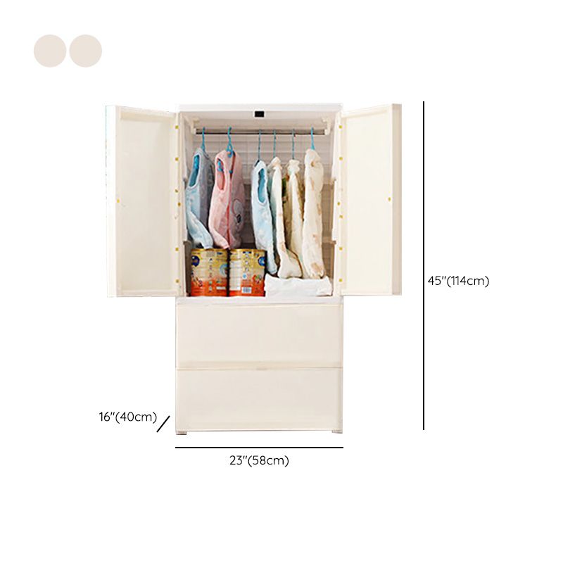 Contemporary Wardrobe Armoire with Drawer Plastic Wardrobe Cabinet