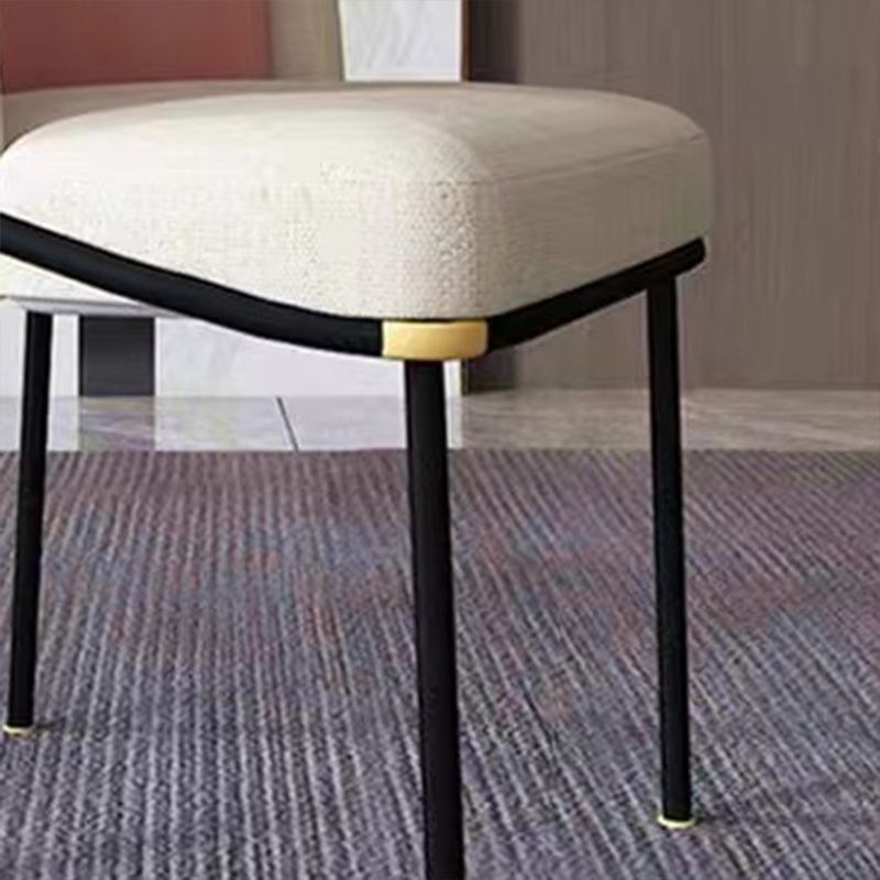Modern Upholstered Armless Chair Fabric Dining Chair with Metal Base for Restaurant
