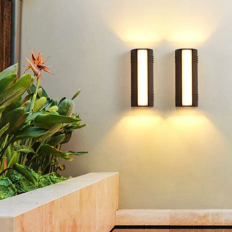 Single Contemporary Black Wall Mounted Sconce Rectangle LED Wall Light