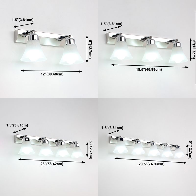 Silver Bell Mirror Lighting Modern Style Stainless Steel Wall Sconce Light Fixture