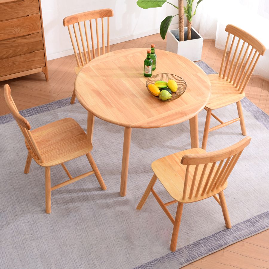 Tavolo in legno in legno di gomma moderna 4 gambe rotonde per la casa mobili da cucina da cucina