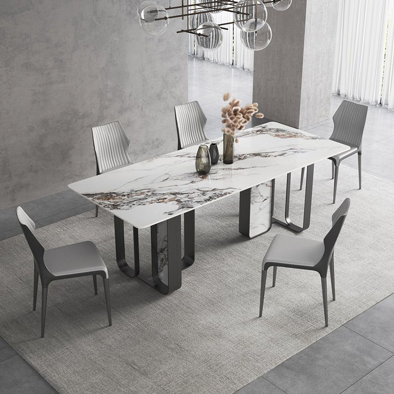 Designer Style Sintered Stone Top Dining Set Rectangle 1/3/4/5/6/9 Pieces Dining Table Set