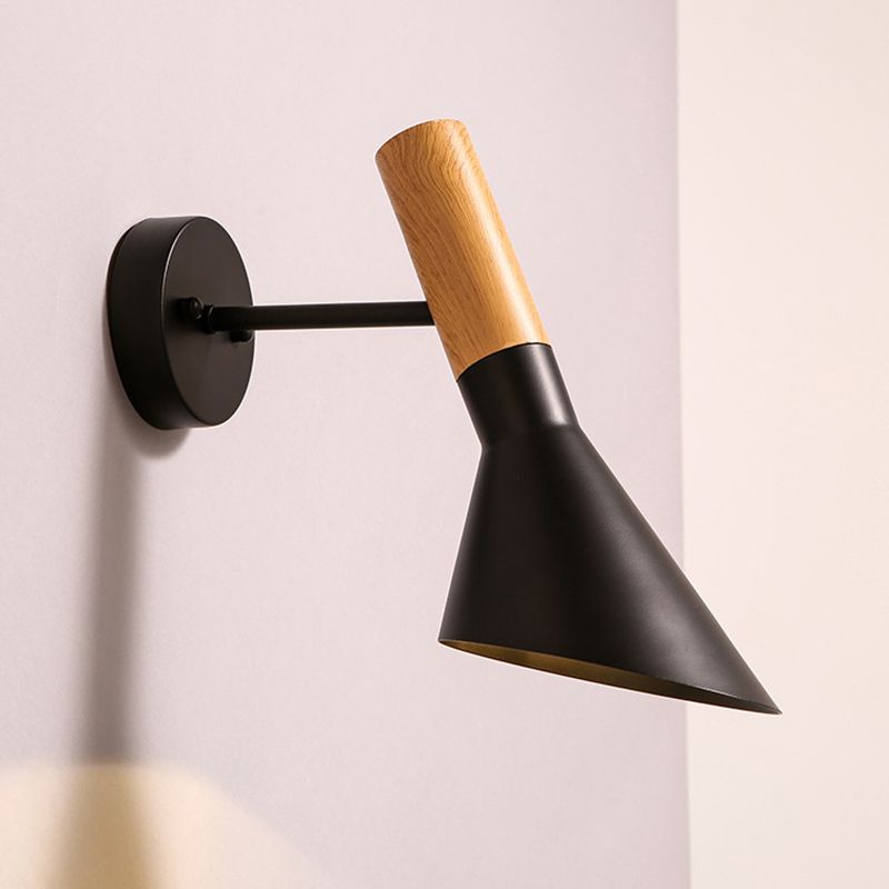 Industrial Style Hourglass Shape Wall Lamp Metal 1 Sconce Light in White/Black