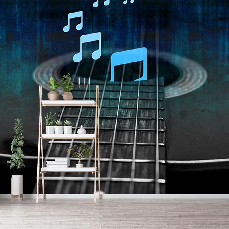 Guitar Instrument Mural Wallpaper Personalized Size Wall Covering for Study Room