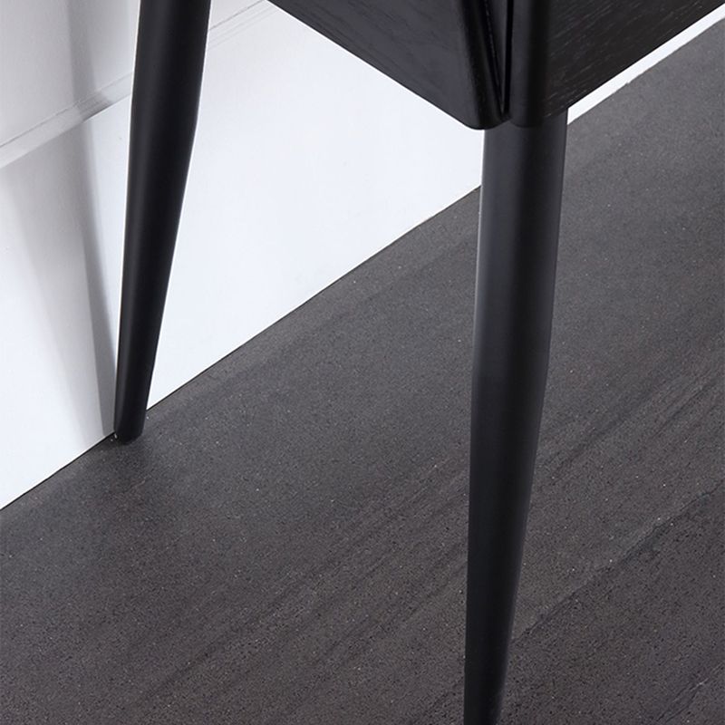 Contemporary Stone Makeup Dressing Table 33.5" H 2 Drawers Vanity Table in Black