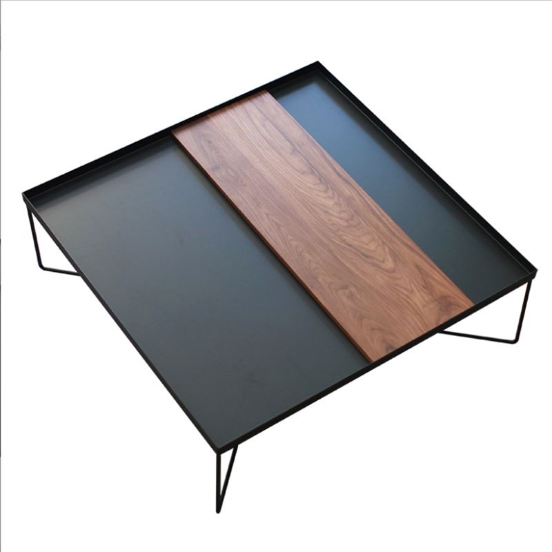 Mid-Century Modern Cocktail Table Cross Legs Metal Single Coffee Table