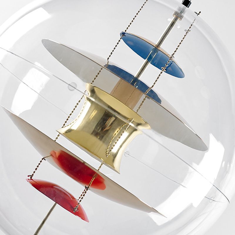 Lampe à suspension en acrylique transparent sphérique minimaliste 1 éclairage lumineux Light pour le café