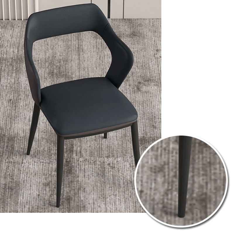 Fauteuils de salle à manger contemporains en métal, chaises de salle à manger en cuir PU pour usage domestique