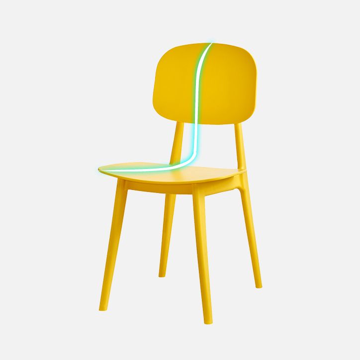 Contemporary Style Plastic Dining Chairs Multicolor Open Back Side Chair