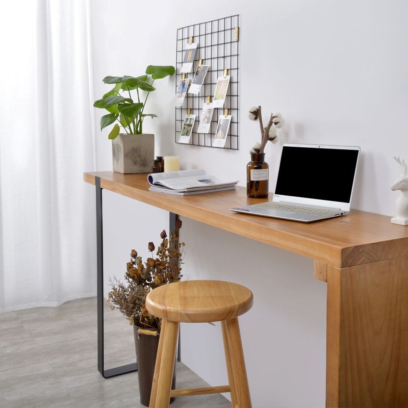 Industrial Style 1/2 Pieces Bar Table Set Rectangle Bar Table with Wooden Stools