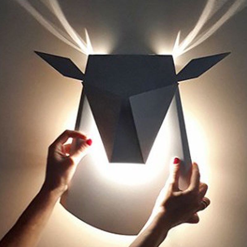 Kunstdekor Tier Wandlampe Metall Wohnzimmer LED LED Leuchte Leuchte