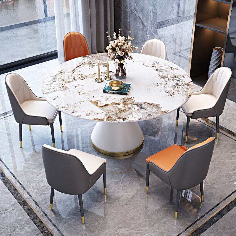 Sintered Stone Top Room Table Pedestal Dining Table for Kitchen