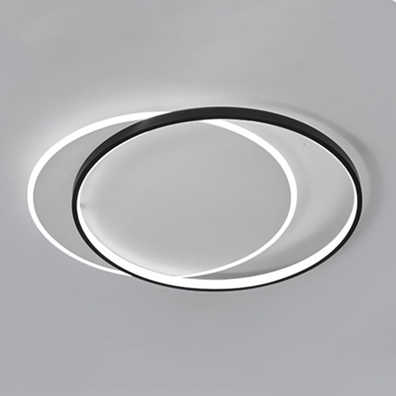Plafonnier géométrique en métal, style simple, LED noir, éclairage proche du plafond