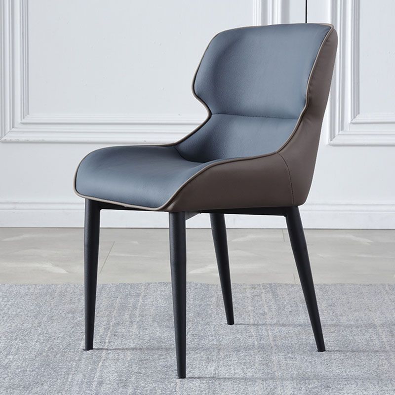 PU Leather Dining Chairs Industrial Style Arm Wingback Parsons Chair for Home