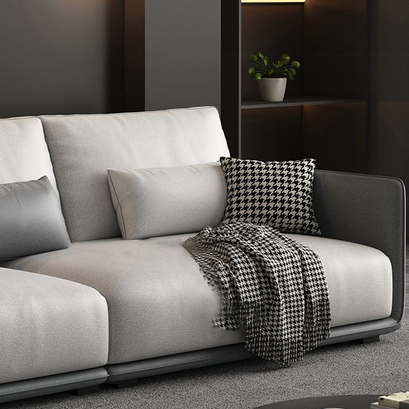 Wohnzimmer zeitgenössische hellgraue Standardtuxedo-Armsofa-Chaise