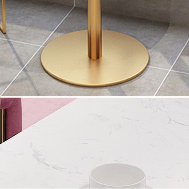 Faux Marble Bar Dining Table Geometric Bar Table for Cafe And Breakroom
