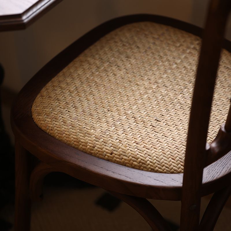 Modern Style Dining Chair Solid Wood Slat Back Side Chair for Dining Room