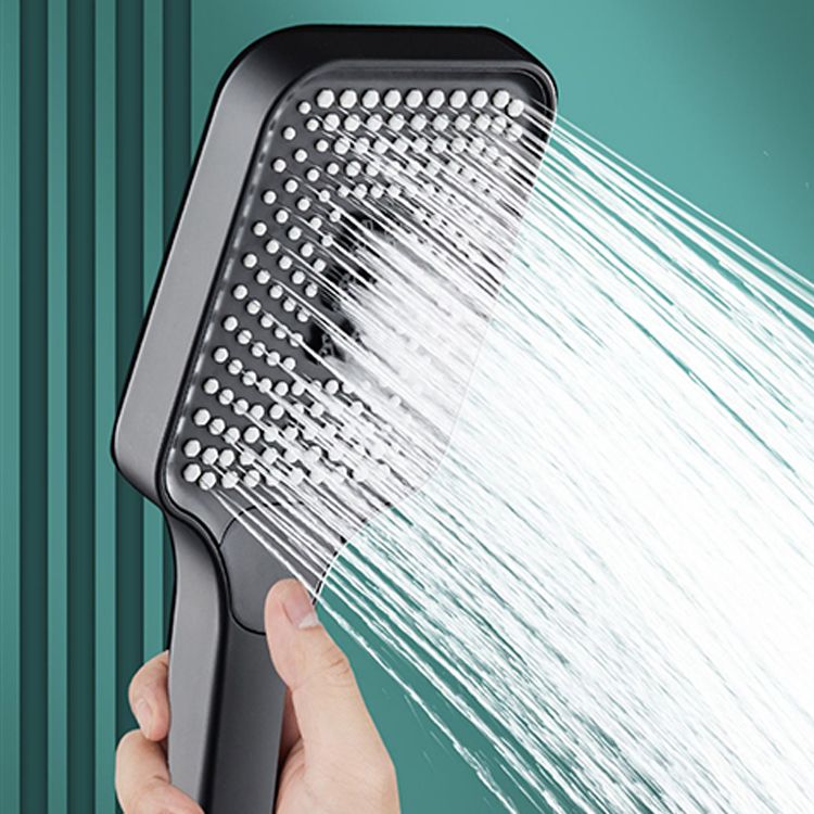Modern Rectangular Hand Shower in Black 3 Sprays Wall-Mount Hand Shower