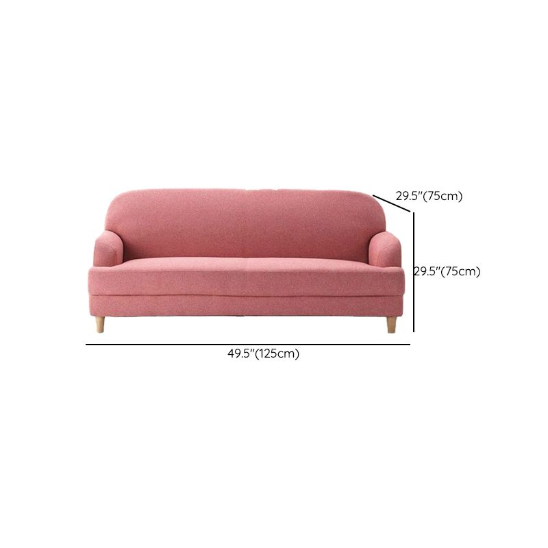 Contemporary Pink Cotton Settee Tight Back Sofa for Living Room