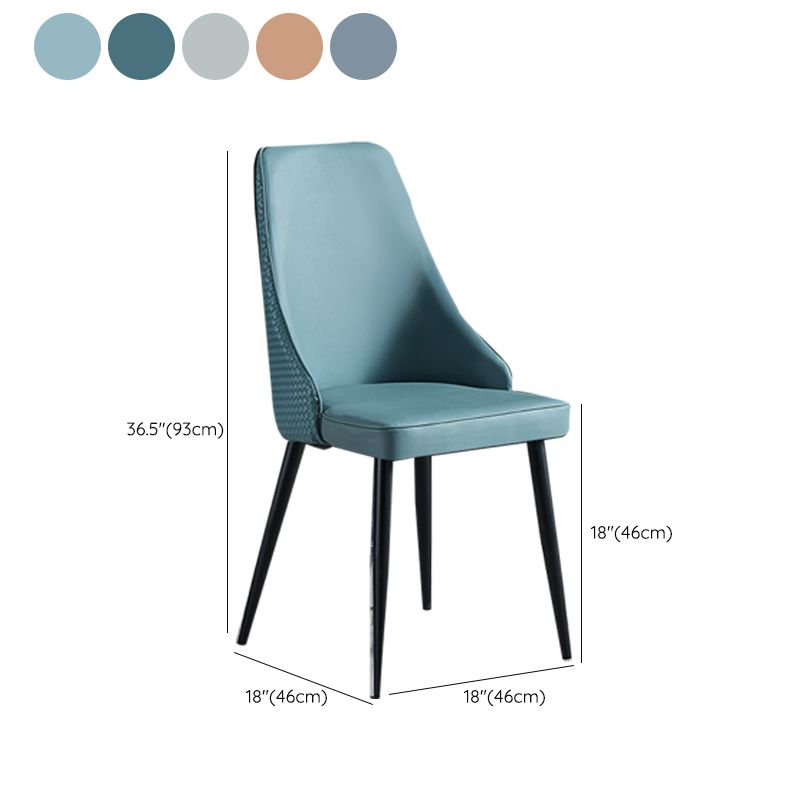 Dining Room Upholstered Chair Industrial Faux Leather Parsons Chair