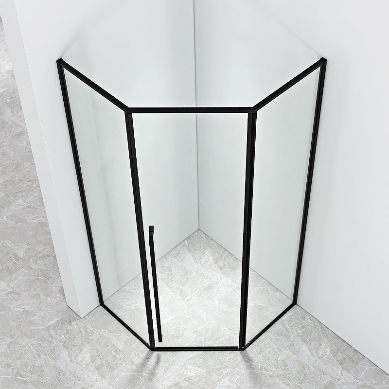 Black Neo-Angle Shower Enclosure Clear Tempered Glass Shower Enclosure