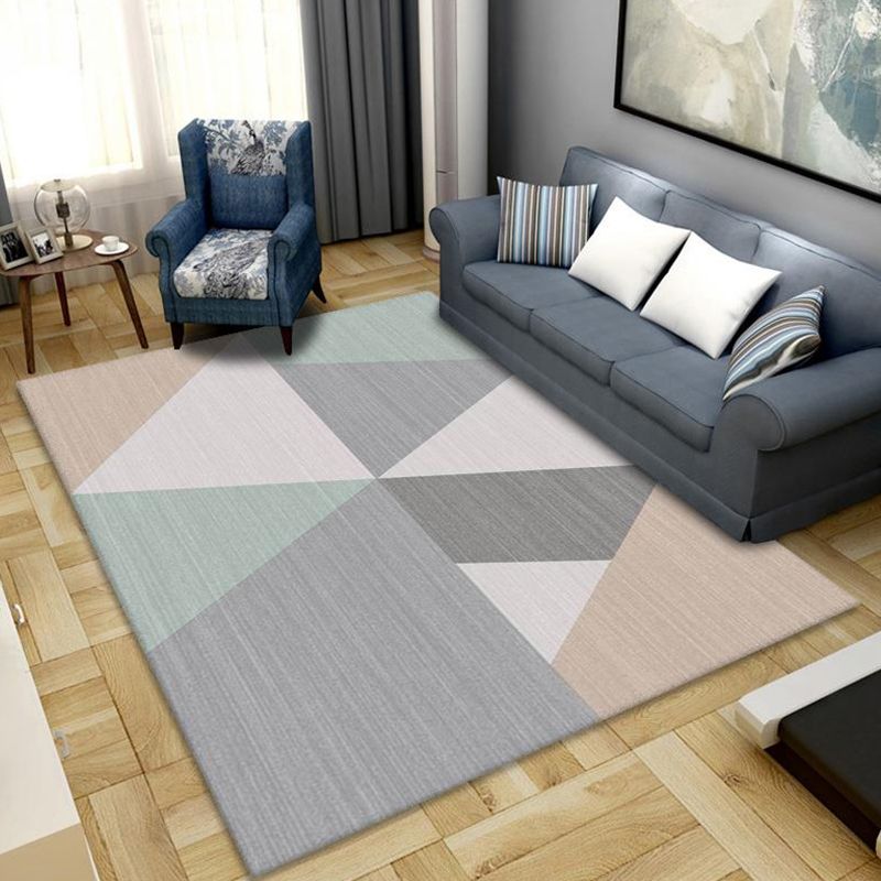 Morandi Color Triangle Indoor Rug Polypropylene Modernist Carpet Easy Care Rug for Home Decoration