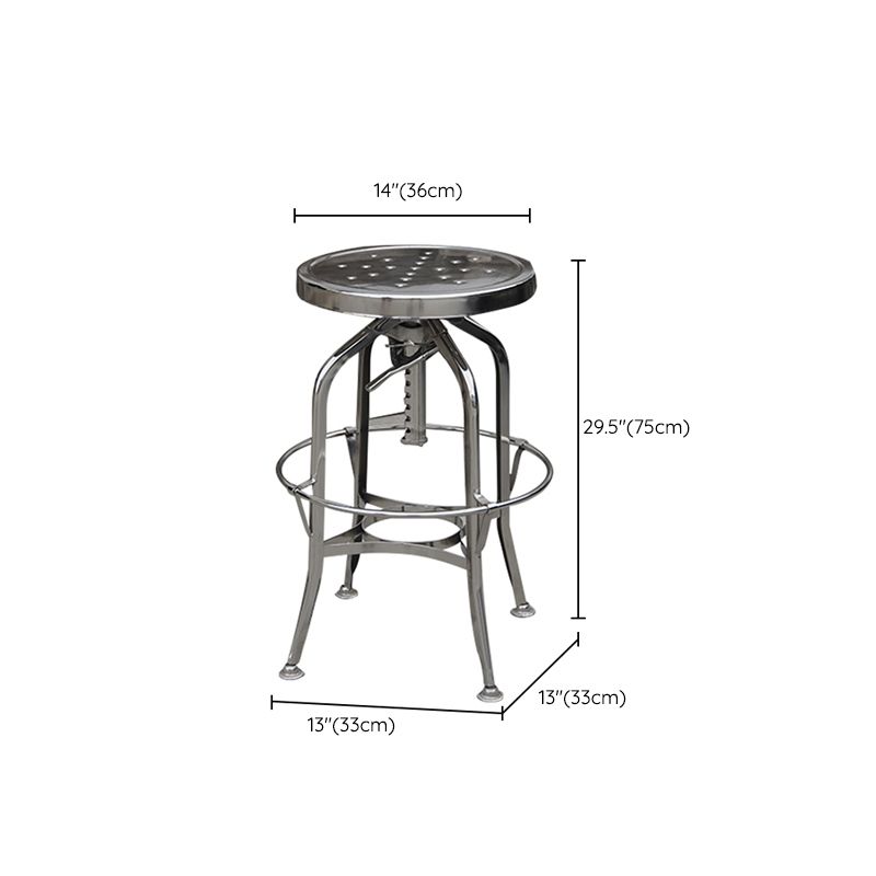 Industrial Metal Legs Bar Stools Indoor Faux Leather Counter Chair