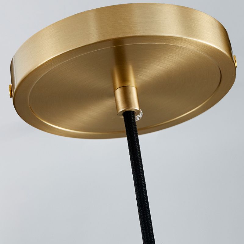 Post-modern Style Brass Crystal Hanging Light 3.9" Wide Mini Oval Simplicity Lighting Pendant for Restaurants Bar