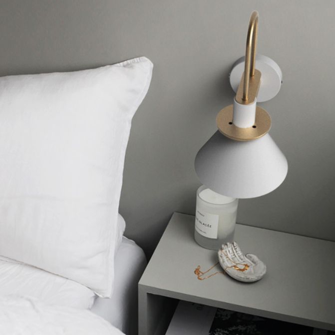 5-Color Optional Conical Metal Shade Wall Lamp Nordic Style Macaroon Single Bulb Bedroom Lighting Fixture