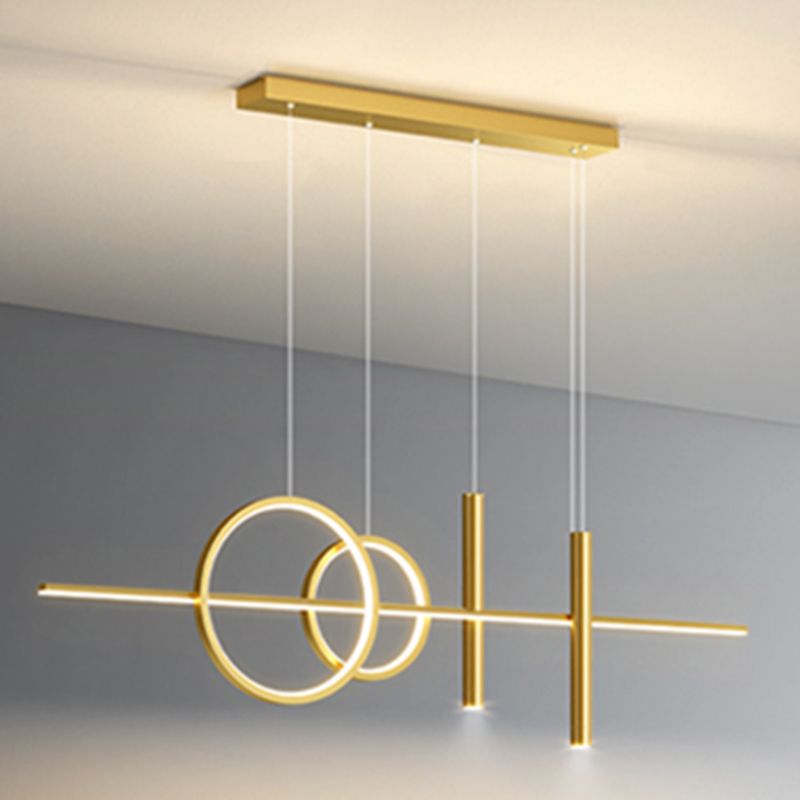 Blue New Modern LED Island Lighting Linear Clear Glass Chandelier Light Fixture for Dining Room