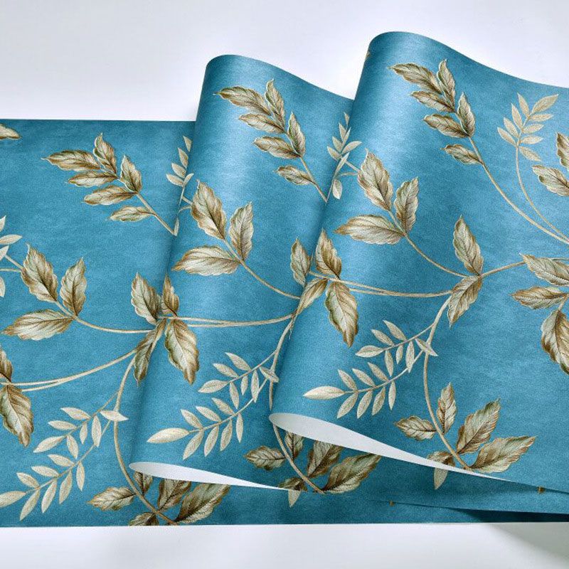 Contemporary Leaves and Stem Wallpaper for Accent Wall, 20.5 in x 33 ft Wall Art in Soft Color