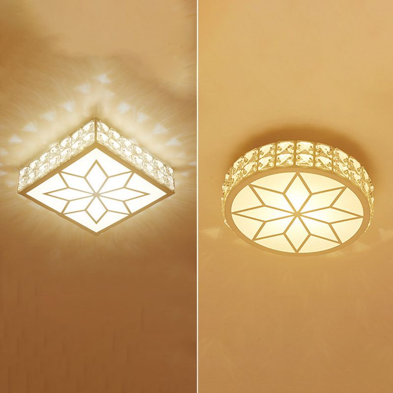 Geometric Ceiling Lamp Modern Iron 1 Light Flush Mount with Hole 2-3.5'' Dia for Aisle