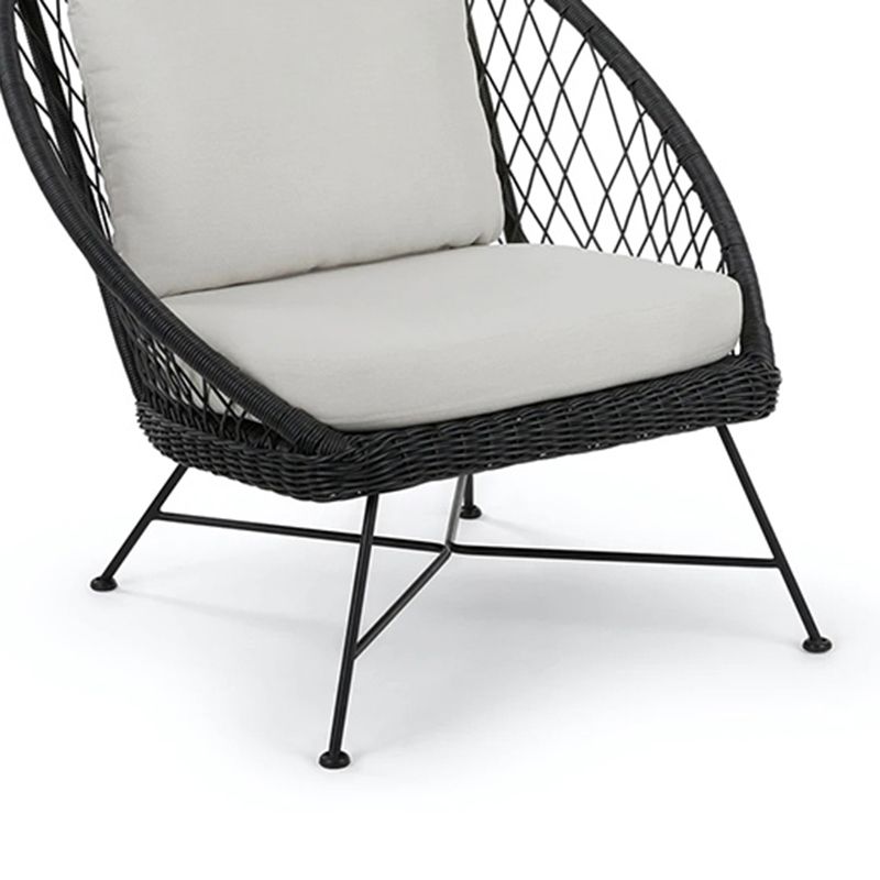 Tropical Outdoors Dining Chair Rattan Side Chair with Cushion