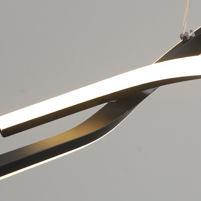 Lustre de l'île Curve Modern Island 2 têtes Restruction LED Pending Lighting