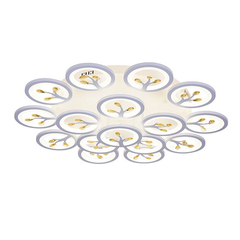 Lampada a soffitto a forma di cristallo a forma di semifulò a LED bianco minimalista per soggiorno